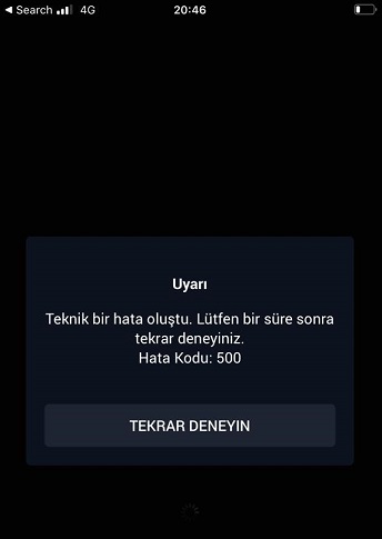 Kripto Borsası Hata Mesajı