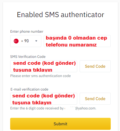 Binance Cep Telefonu Onay Ekranı