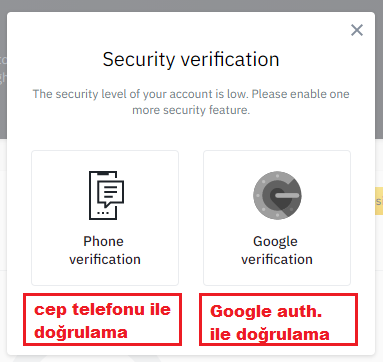 Binance Cep Telefonu ve Google Verification Doğrulamaları