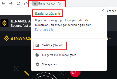 Binance Sitesi Güvenlik Sertifikaları