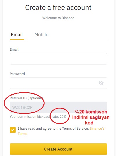 binance ingilizce uyelik sayfasi 1