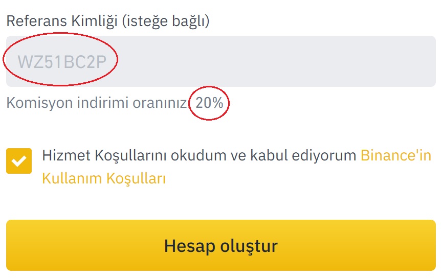 Binance Referans Kimliği (isteğe bağlı)