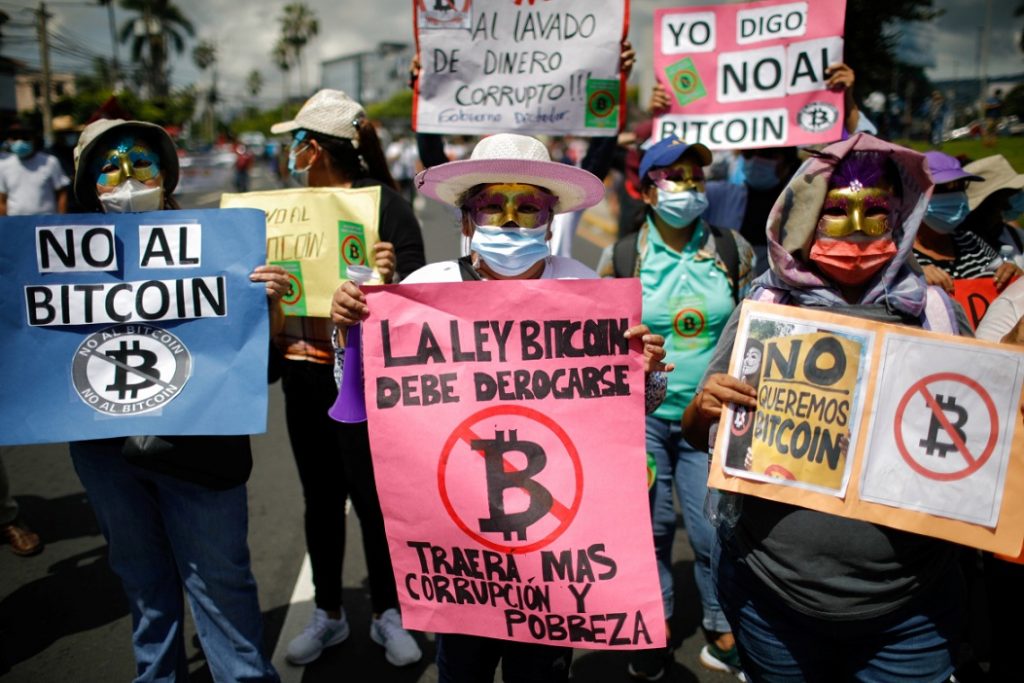 El Salvador'da Bitcoin Karşıtı Protestolar