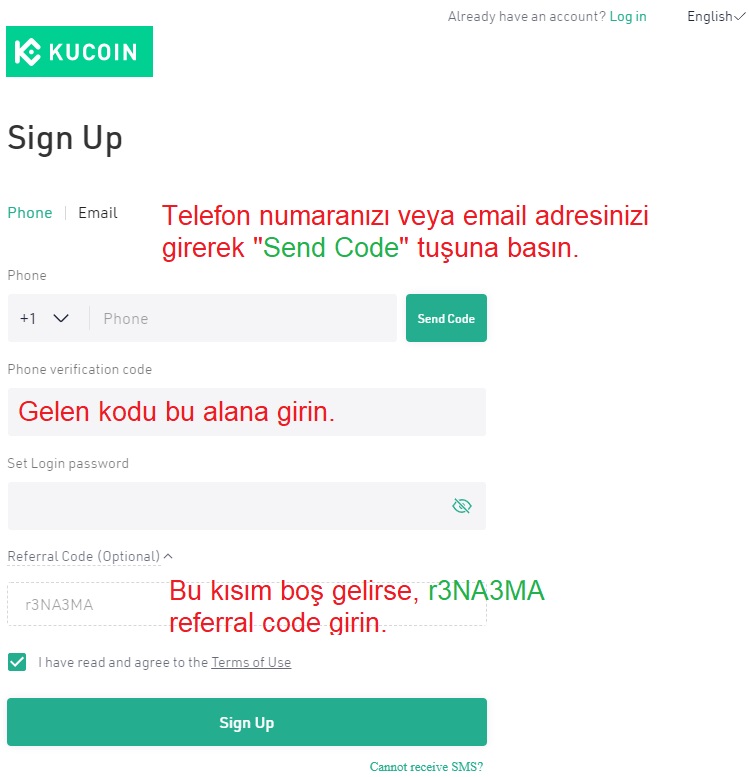 Kucoin Referans Kodu İngilizce