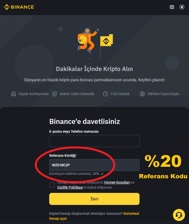 Binance %20 Referans Kodu